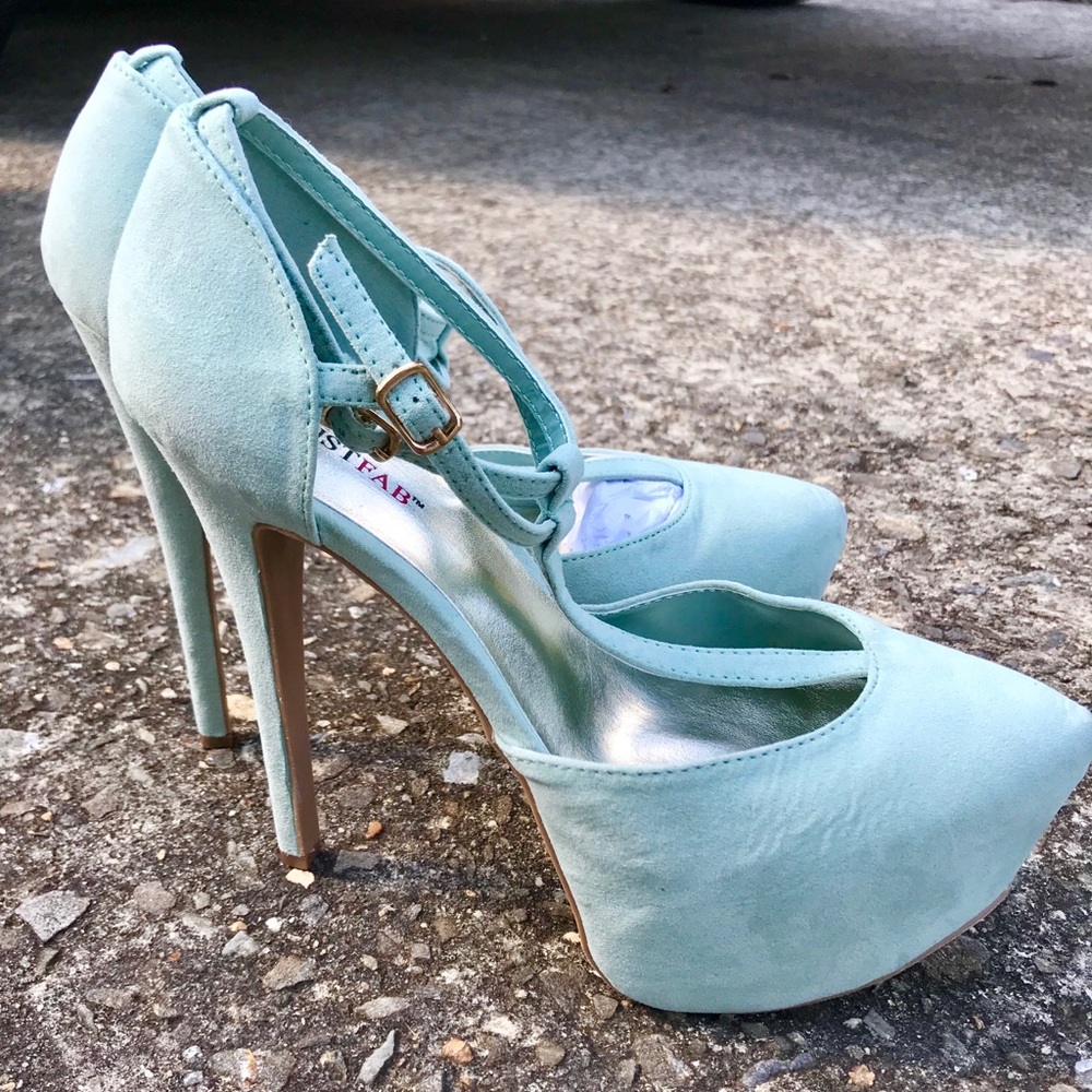 Brand New Robin Blue T-Strap Mary Jane Platform s
